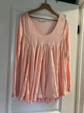 Altar'd State Blush Pink Long-Sleeve Scoop-Neck Tunic